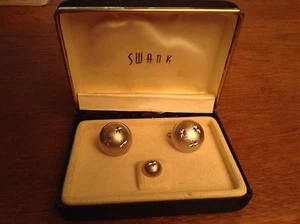 Designer SWANK Manschettenknöpfe: Silber mit Sternen ...sehr königlich - Bild 1 von 3