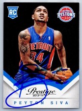 PEYTON SIVA RC SIGNED IP 2013-14 PANINI PRESTIGE #191 DETROIT PISTONS AUTO
