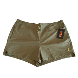 Pantaloncini corti da donna Bass Outdoor taglia L Greenstone con coulisse verde oliva nuovi con etichette - Foto 1 di 9