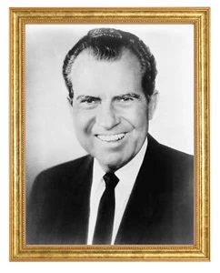 Richard M. Nixon Photograph in a Aged Gold Frame - Picture 1 of 1