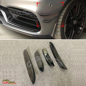 Carbon Fiber Front Bumper Splitter Canard Trim For Benz W205 C300 C63 2015-2019 - Picture 1 of 7