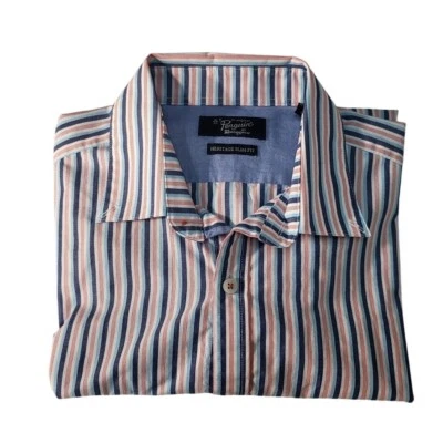 Camisa casual listrada com botões slim fit Penguin Heritage 15 1/2 32/33 - Imagem 1 de 4