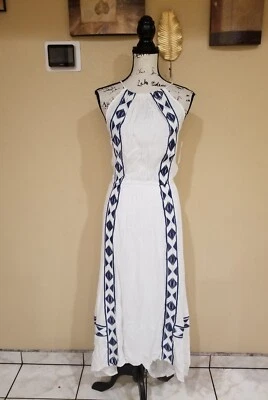 Vestido Usiki Feminino Bordado Ella Moss Branco Tamanho M - Imagem 1 de 4