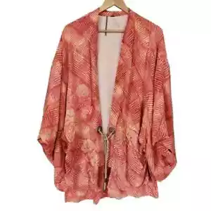 Free People One Size Shibori Kimono Seil Bindegürtel Boho Strand Blumen Jacke - Bild 1 von 13