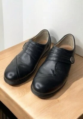 Finn Comfort Galway Leather Hook Loop Oxford Shoes Women Size 7.5UK/US9.5 Black - Image 1 of 4