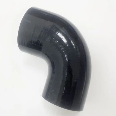 INTAKE/INTERCOOLER COUPLER HOSE ELBOW SILICONE REDUCE BLACK 3"-3 1/2" 90 DEGREE - Image 1 of 4