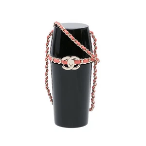 Authenticated Chanel Lucite Lipstick Case On Chain Black Resin Plastic SLG - Picture 1 of 7