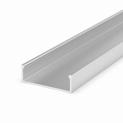 Profilo LED In Argento M13-1 100CM Senza Copertura Per Strisce LED Fino A 28,8Mm - Immagine 1 di 4