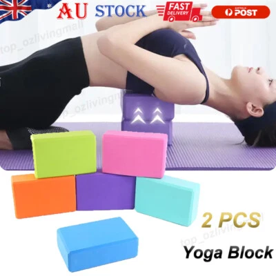 2PCS Yoga Blocks Brick Foaming Home Exercise Practice Fitness Gym Sports Tool AU - image 1 of 4