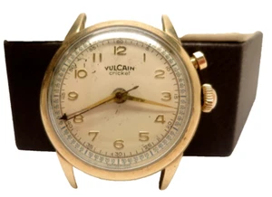 VTG VINTAGE VULCAIN CRICKET 10K GOLD FILLED WATCH DIAL FACE KEEPS TIME RUNS - Picture 1 of 7