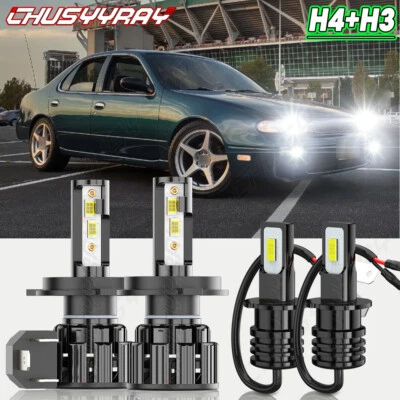 Kit de 4 faros antiniebla de haz alto y bajo LED para Nissan Altima 1993-1997 Foto 1 de 4