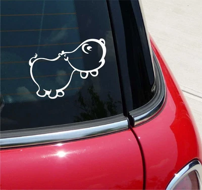 HAPPY HIPPO HIPPOPOTAMUS GRAPHIC DECAL STICKER ART CAR WALL DECOR - Image 1 of 3