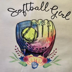 SOFTBALL GIRL GLOVE & BALL ALL AMERICAN GIRLS SHIRT #SS-11 - Bild 1 von 16