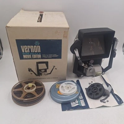 Editor de películas Vernon Dual 8 808 Deluxe Super 8 y 8 mm película usada necesita bombilla Foto 1 de 4