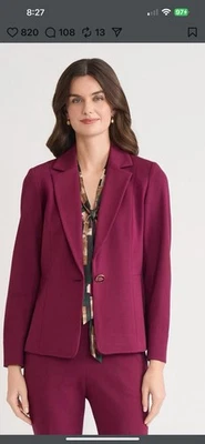 TRAJE PANTALÓN KASPER/NUEVO/TALLA 18/vino/MINORISTA $240/PANTALONES TIRAR/ELÁSTICO Foto 1 de 4