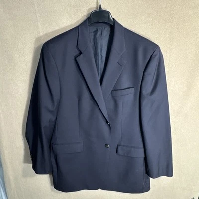 @ Ralph Ralph Lauren 46L Midnight Blue Pinstripe Lanificio Mario Zegna 2 Button - Image 1 of 4