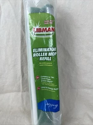 Nuevo en paquete Libman Eliminator Roller Mop Recarga #02029 Borrador Eliminador Fregona Recarga Foto 1 de 2