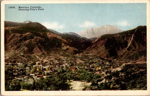 Postkarte Manitou Colorado zeigt Hechte Gipfel weißer Rand unbesendet - Bild 1 von 3