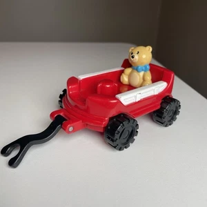 Fisher-Price Little People 2001 vagón rojo con figura de oso de peluche repuesto - Imagen 1 de 6