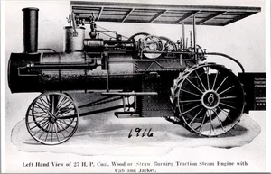 1916 Illinois Drescher 25 PS Dampf Zugmaschine Postkarte L.L. Cook Co. - Bild 1 von 2