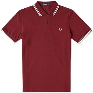 Brand New Fred Perry M3600 Polo Shirt S M L XL XXL Red White TT Cotton - Picture 1 of 5