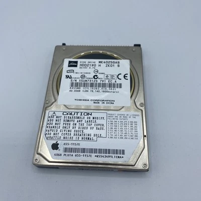 Bootable MacOS 2.5" ATA IDE Hard Drive 40GB Toshiba Apple OS 9 OS X - Image 1 of 4
