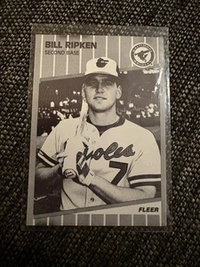 1989 Fleer Bill Ripken “FF” Error Card - Test Run Black & White Orioles Rare - Picture 1 of 2