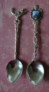 Juego de 2 cucharas de coleccionista de recuerdos de ITALIA plata sólida 800 cucharas de café decorativas - Imagen 1 de 9