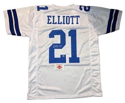 Camiseta de fútbol personalizada autografiada por Ezekiel Elliott de los Dallas Cowboys con certificado de autenticidad Foto 1 de 4