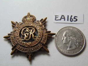 MILITARY PIN BRITISH ARMY WWII BRASS CAP BADGE RASC ROYAL ARMY SERVICE CORPS J&C - Picture 1 of 4