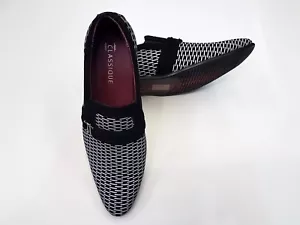 New Men's Italian Style Slip on Wedding Shoes Smart Formal Party Jazz spat Funky - Picture 1 of 3