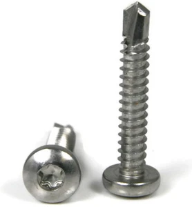 Torx 6 Lobe Pan Head Self Drill Stainless Steel Screws 6-20 x 1/2 to 1" QTY 100 - Picture 1 of 3