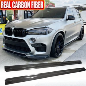 For BMW F15 X5M F85 F16 X6M F86 2014-2018 REAL CARBON Side Skirts Lip BODYKIT - Afbeelding 1 van 15