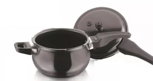 Olla a presión anodizada dura VINOD de 5,5 litros negra utensilios de cocina aptos para inducción - Imagen 1 de 6