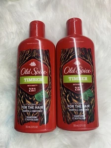 2- OLD SPICE TIMBER WITH MINT 2-IN-1 SHAMPOO & CONDITIONER 12oz - Picture 1 of 1