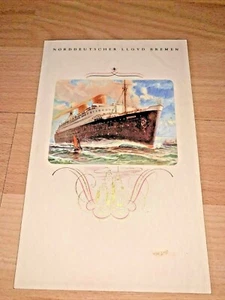 27 de abril de 1938 NORDDEUTSCHER LLOYD BREMEN S.S. BERLIN menú de almuerzo - Imagen 1 de 7