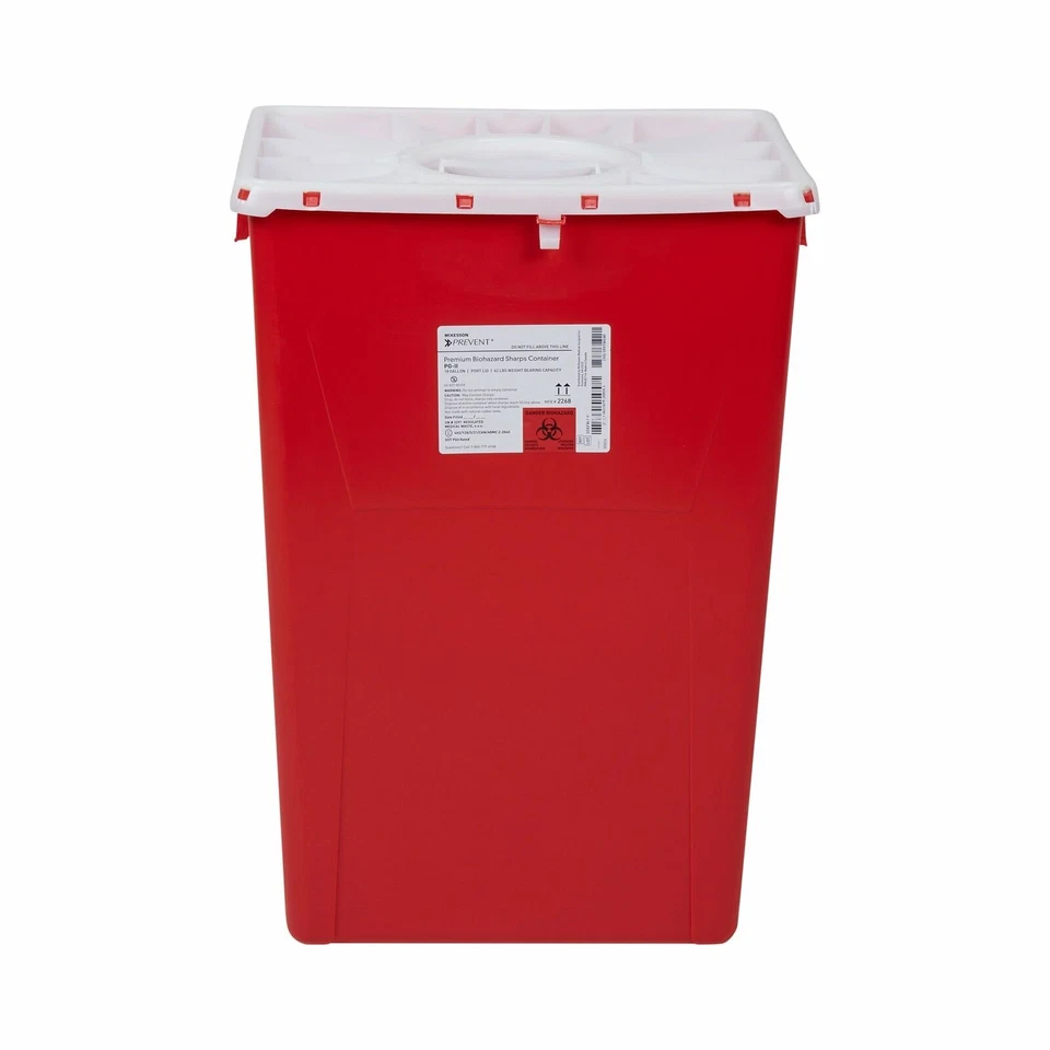 McKesson 2268 Prevent Sharps Container 62 Lbs. Red