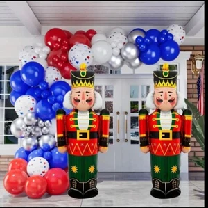 2xLarge Inflatable Christmas Nutcracker Outdoor Decor Aluminium Foil Blow - Picture 1 of 4
