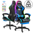 2022 Massage Gaming Chair Ergonomic Office Chair with RGB Light, High Back Compu