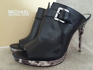 MICHAEL KORS 40T5ISHP2L Isabella Mule Zapatos de Cuero Tacones de Bomba EE. UU. 9 EUR 39 Nuevos con Caja - Imagen 1 de 8