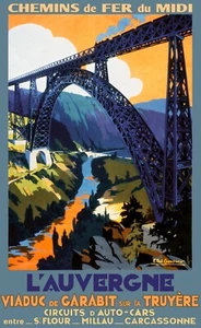 Affiche chemin de fer Midi - Auvergne Viaduc de Garabit - Imagen 1 de 1