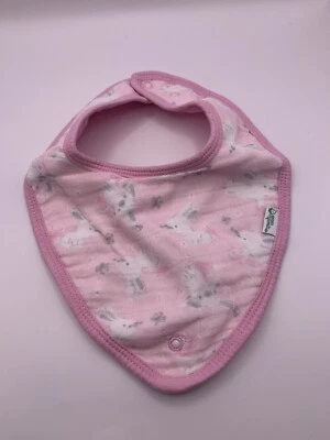 Paquete de 3 baberos mordedor bandana de algodón orgánico verde brotes rosa/blanco Foto 1 de 3