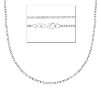 Cadena delgada sólida platino 950 1,5 mm, gourmette cubano miami, longitud 19,7" 50 cm Foto 1 de 3