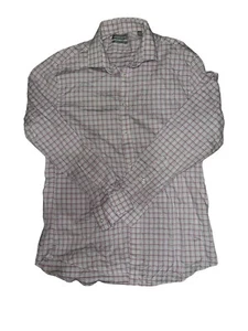 Michael Kors Men's Size M Check Plaid Purple White Dress Shirt Size Large - Picture 1 of 3