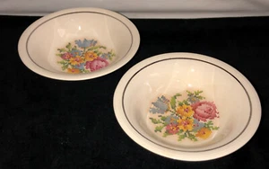2 Harker Pottery PETIT POINT 5 1/4" DESSERT BOWLS - Picture 1 of 2