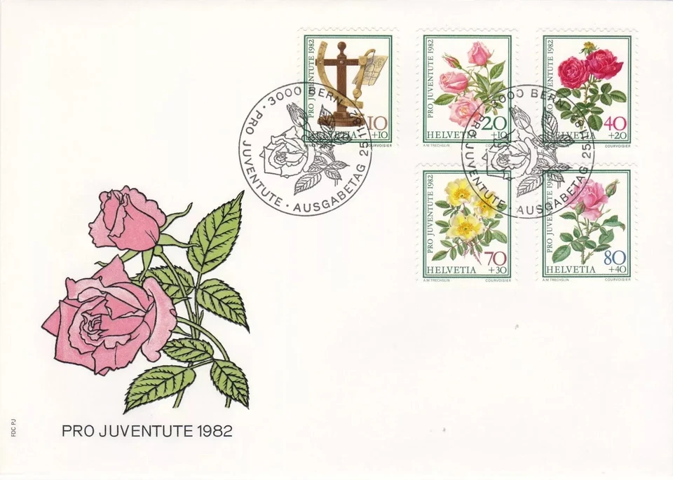 SWITZERLAND 1982 PRO JUVENTUTTE FLOWERS SET FDC  UNADD - Image 1 of 1
