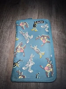 90er Jahre Vintage Stuart Hall Looney Tunes Grün Schule Bleistiftetui Tablette Reißverschluss - Bild 1 von 7
