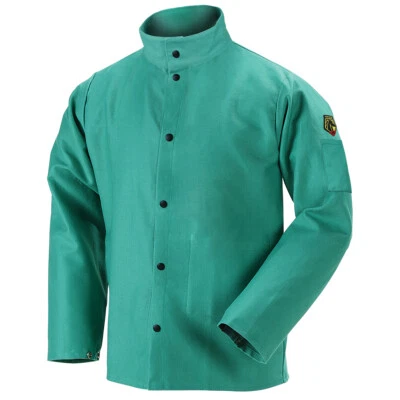 Chaqueta de soldadura de algodón verde Revco Black Stallion 9 oz FR 30" talla XL Foto 1 de 4
