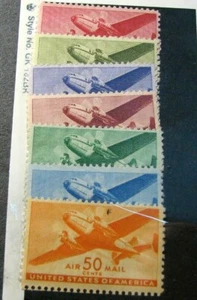 US Briefmarken C25-C31 Twin-Motored Transport 1941-44 MH H89 - Bild 1 von 1