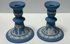 Wedgwood Jasper Ware Candle stick Holder Blue Jasperware  (779) - Picture 1 of 4